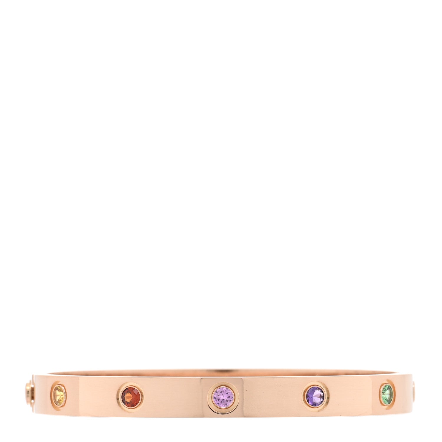 Cartier 18K Pink Gold Sapphire Garnet Amethyst LOVE Bracelet 16 1 of 7