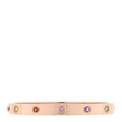 Cartier 18K Pink Gold Sapphire Garnet Amethyst LOVE Bracelet 16 1 of 7