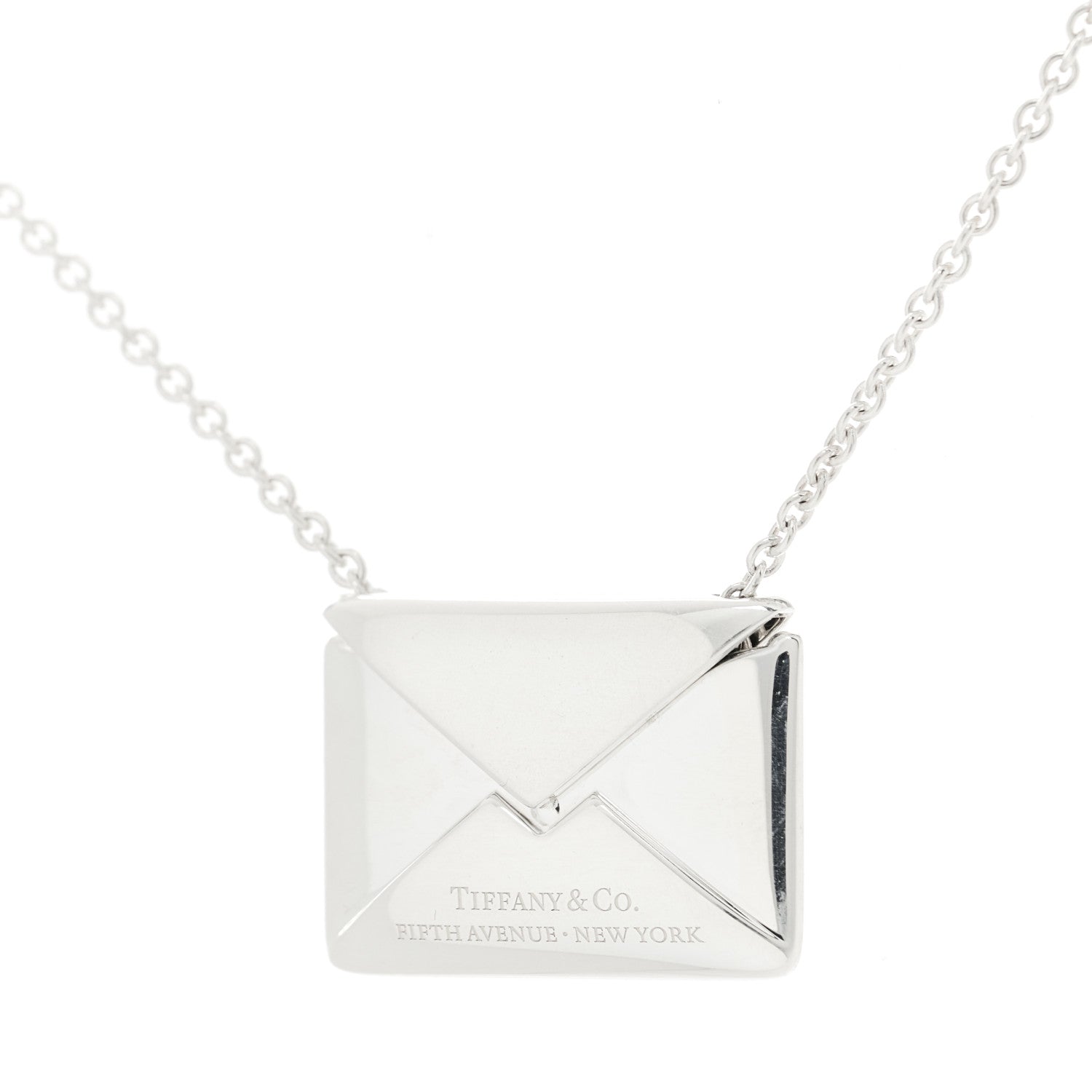 Tiffany Sterling Silver Sweet Nothings Envelope Necklace 7 of 8
