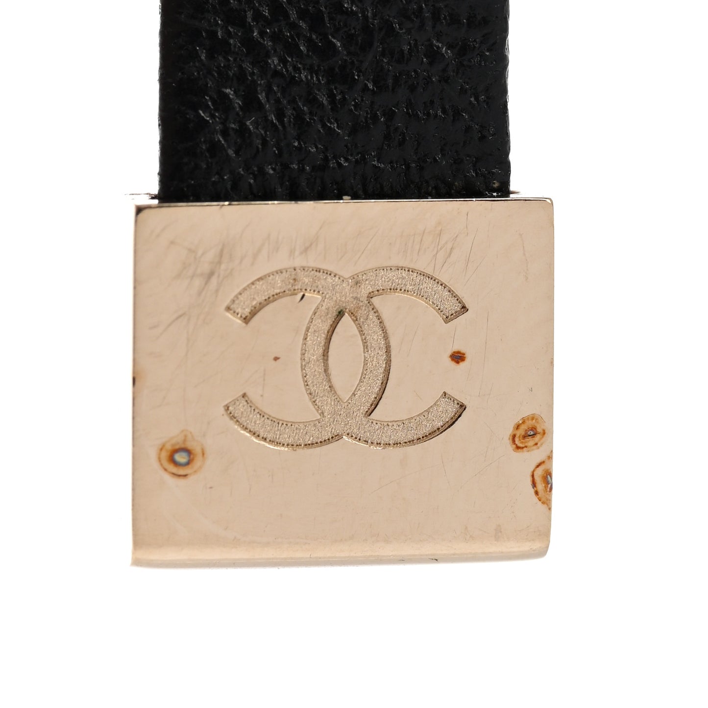 Lambskin CC Heart Choker Necklace Black