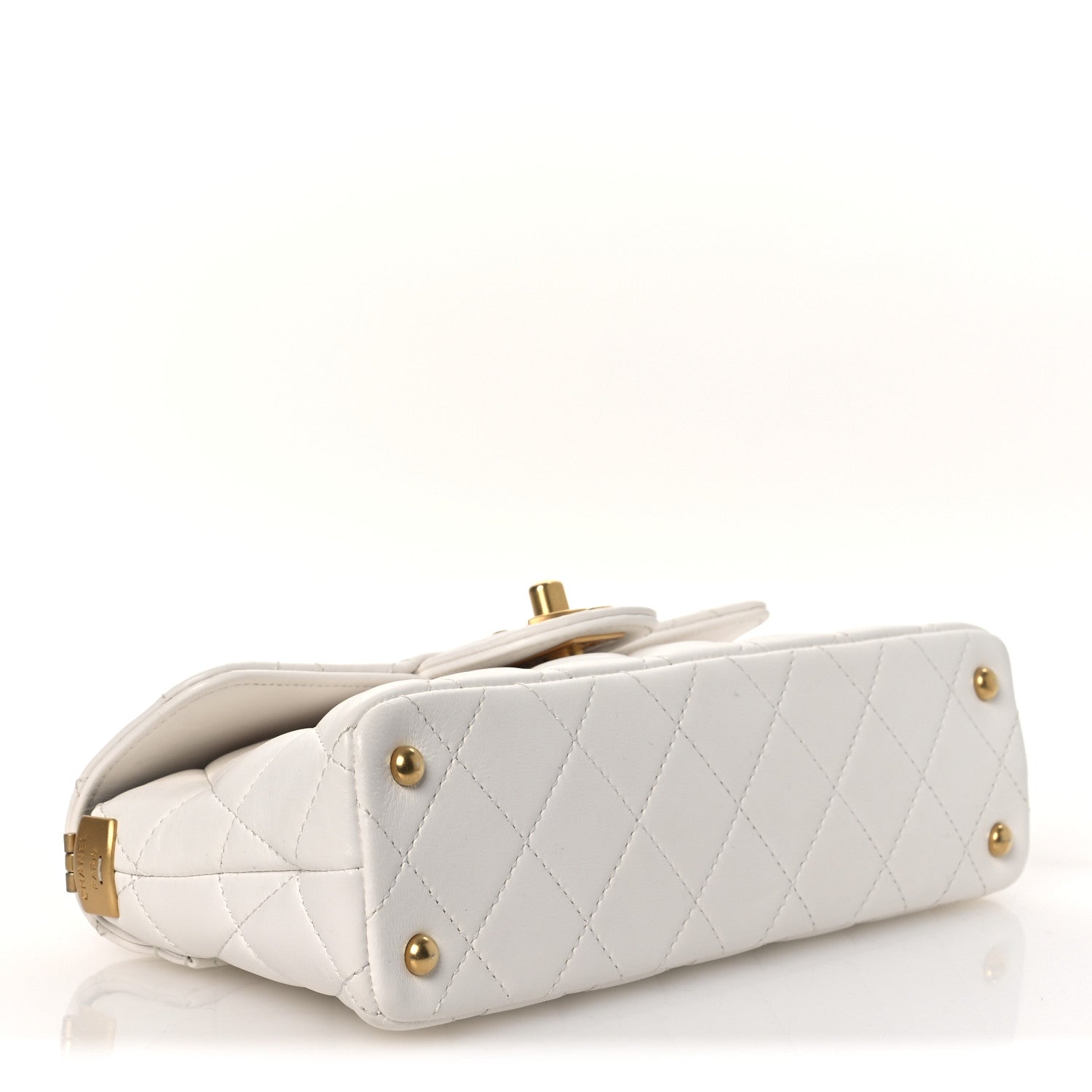 Chanel Lambskin Quilted Mini Flap Top Handle Bag White 4 of 12
