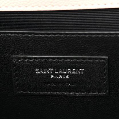 Saint Laurent Grain De Poudre Textured Mixed Matelasse Medium Triquilt Monogram Satchel Marble Pink 6 of 13