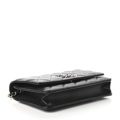 Chanel Caviar Quilted French New Wave Chain CC Wallet On Chain WOC Black 4 of 12