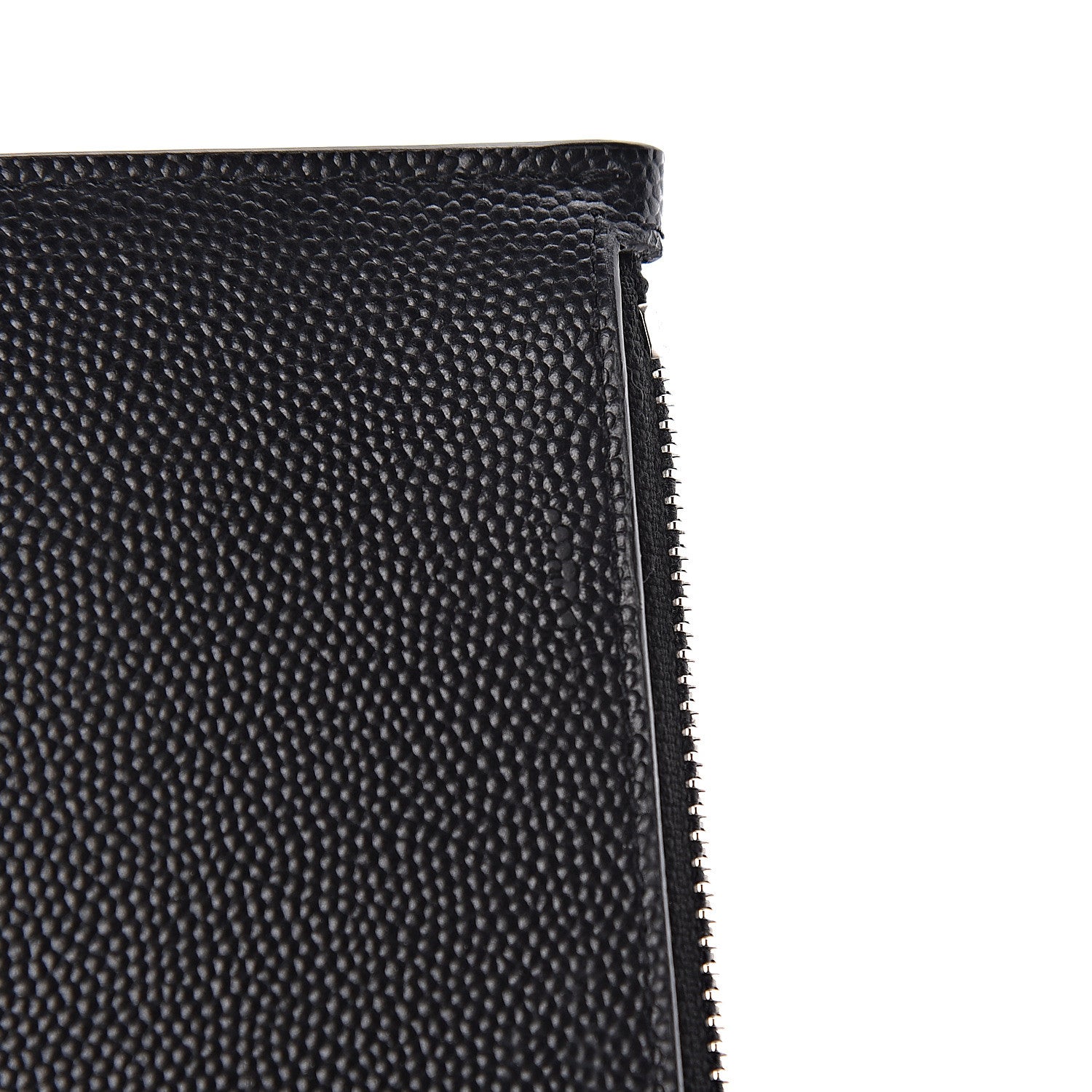 Saint Laurent Grained Calfskin 5 Fragments Zip Pouch Card Holder Black 10 of 14