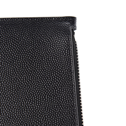 Saint Laurent Grained Calfskin 5 Fragments Zip Pouch Card Holder Black 10 of 14