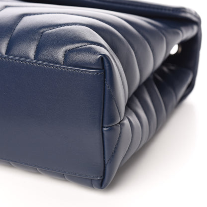 Saint Laurent Calfskin Y Quilted Monogram Medium Loulou Chain Satchel Denim Blue 9 of 10