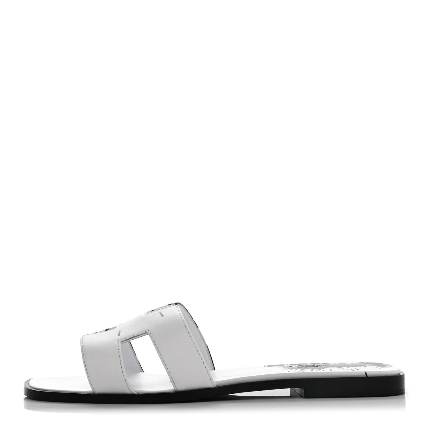 Calfskin Peinture Fraiche Oran Sandals 40 White Black