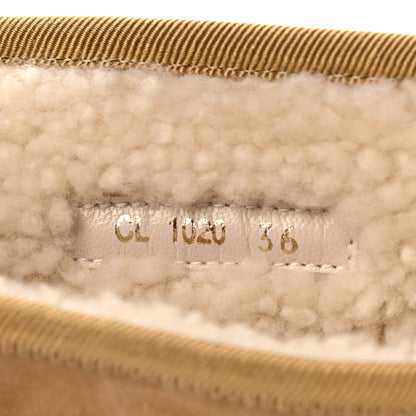 Christian Dior Calfskin Suede Shearling Granville Espadrille Boots 36 Natural 8 of 8