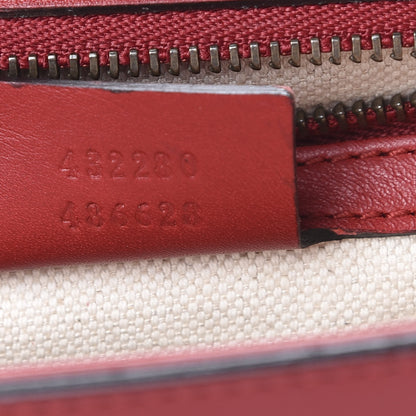 Gucci Calfskin Web Medium Peony Chain Shoulder Bag Red 6 of 16