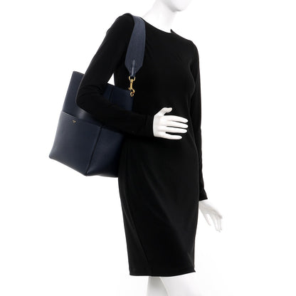 Celine Soft Grained Calfskin Sangle Bucket Bag Navy Blue 2 of 8