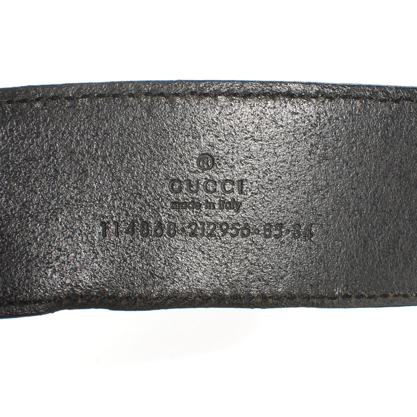 Leather Bamboo Interlocking G Belt 85 34 Black