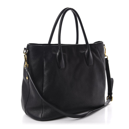 Prada Vitello Daino Shoulder Bag Black 3 of 13