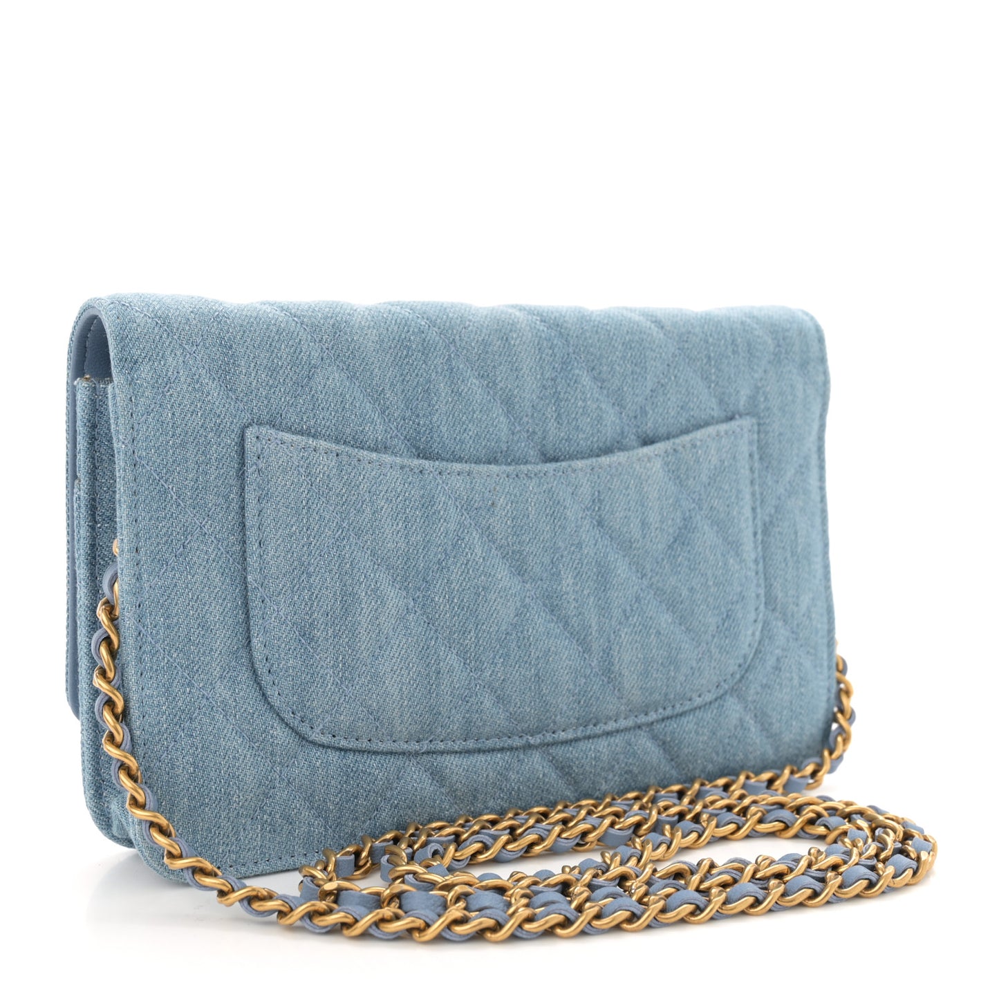 Denim Quilted Reissue Wallet On Chain WOC Blue