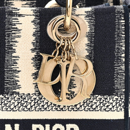 Christian Dior Canvas Medium D-Stripes Lady D-Lite Blue 9 of 11