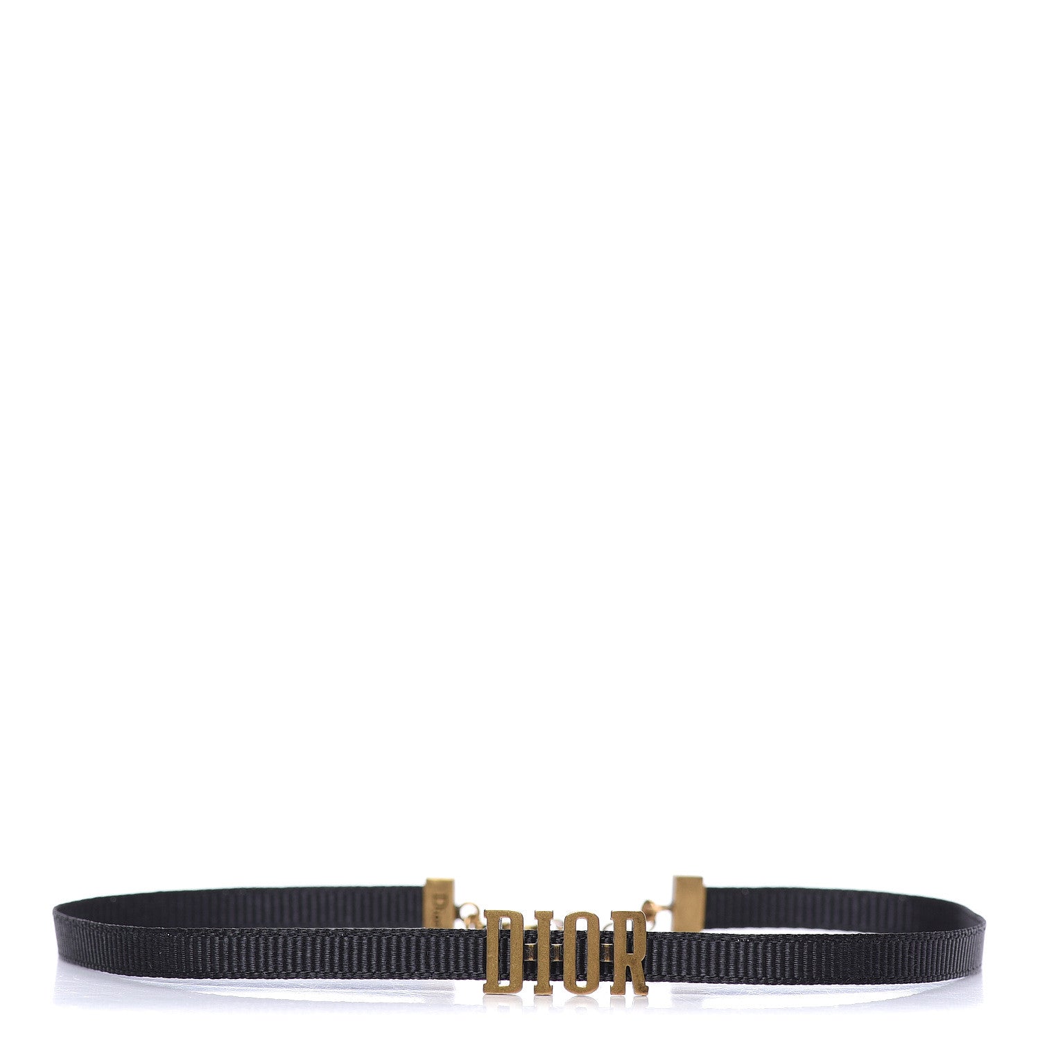 Christian Dior Grosgrain Ribbon Dior Logo Choker Necklace Black 1 of 4