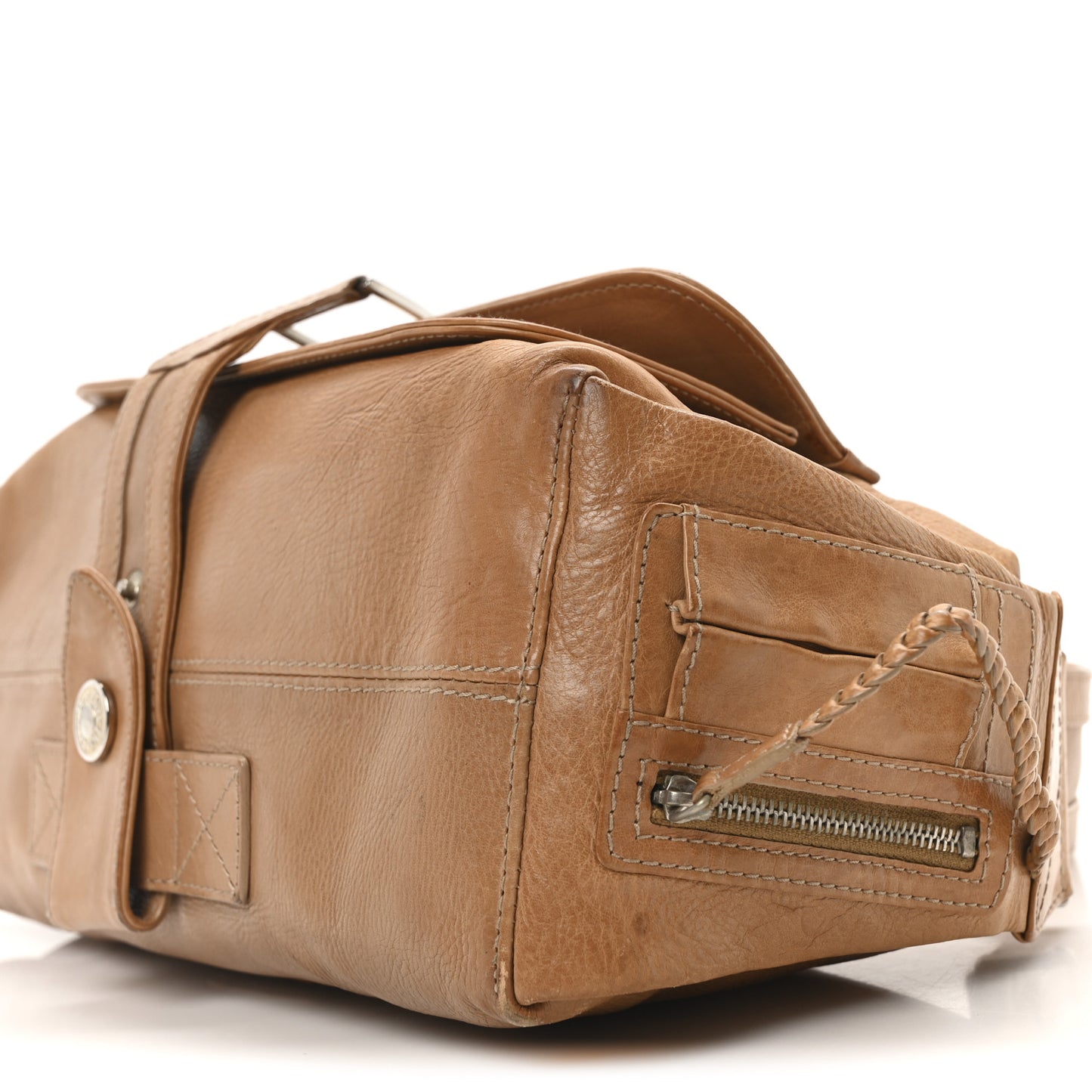 Calfskin Flight East West Bag Camel