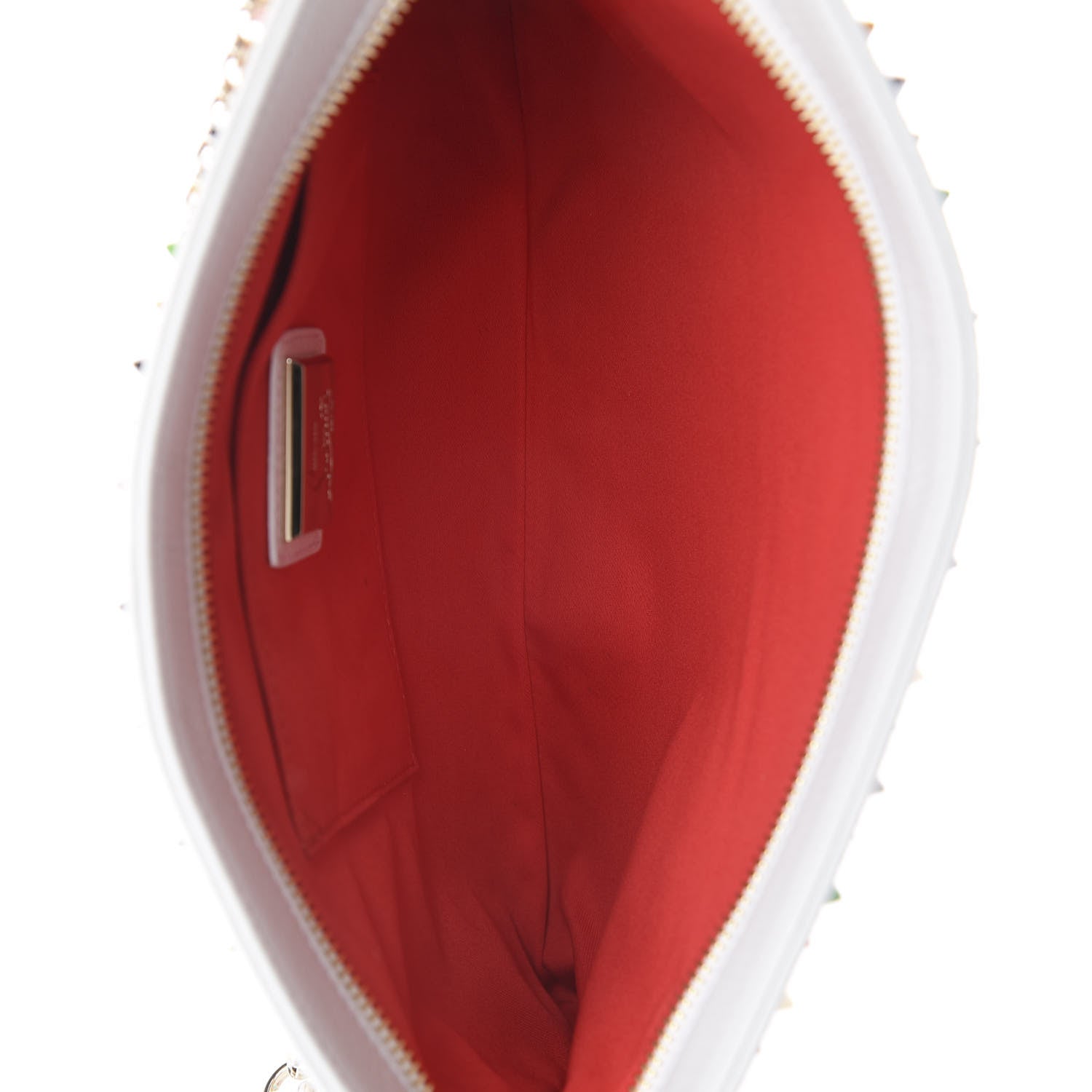 Christian Louboutin Calfskin Empire Spikes Loubiposh Clutch White Multi 3 of 9