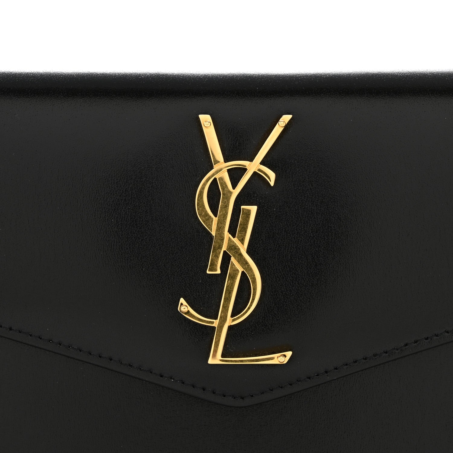 Saint Laurent Smooth Shiny Calfskin Monogram Uptown Pouch Black 12 of 12