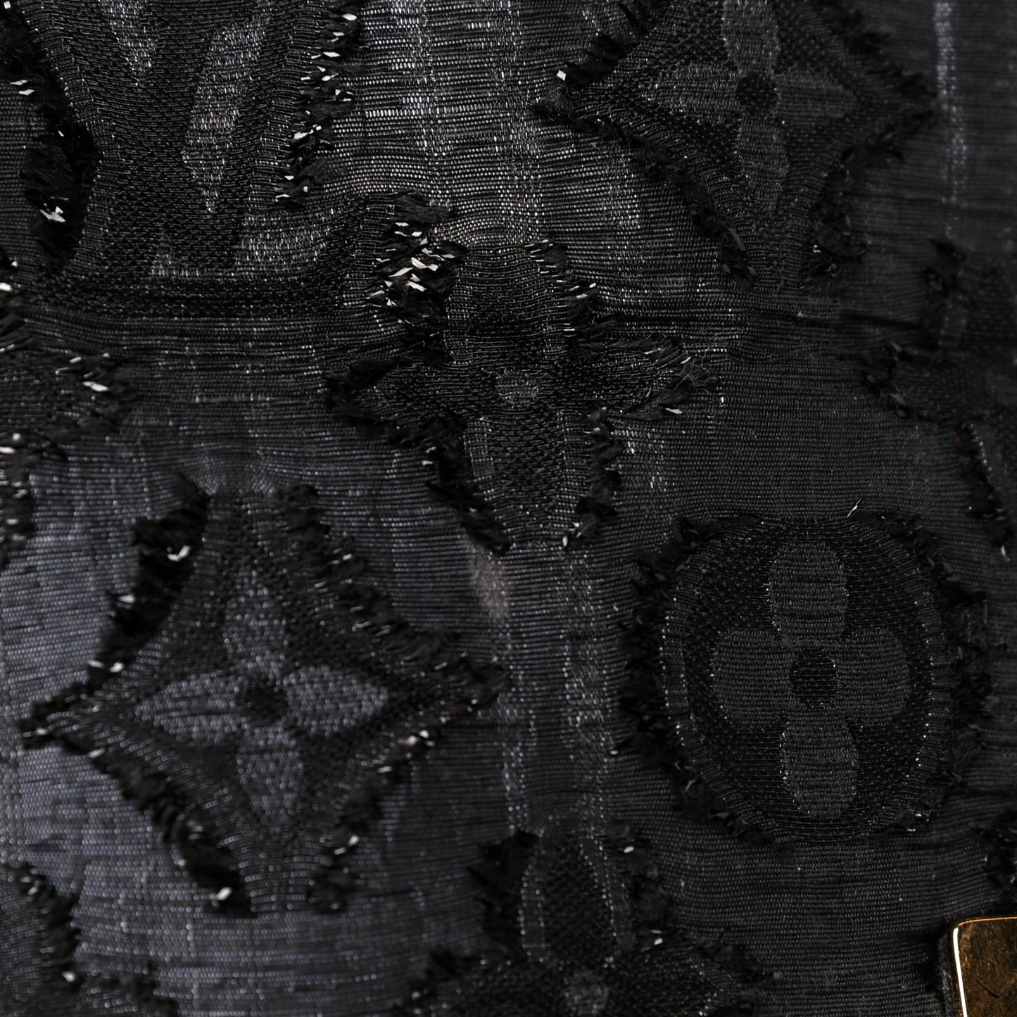 Lurex Quilted Monogram Altair Clutch Black