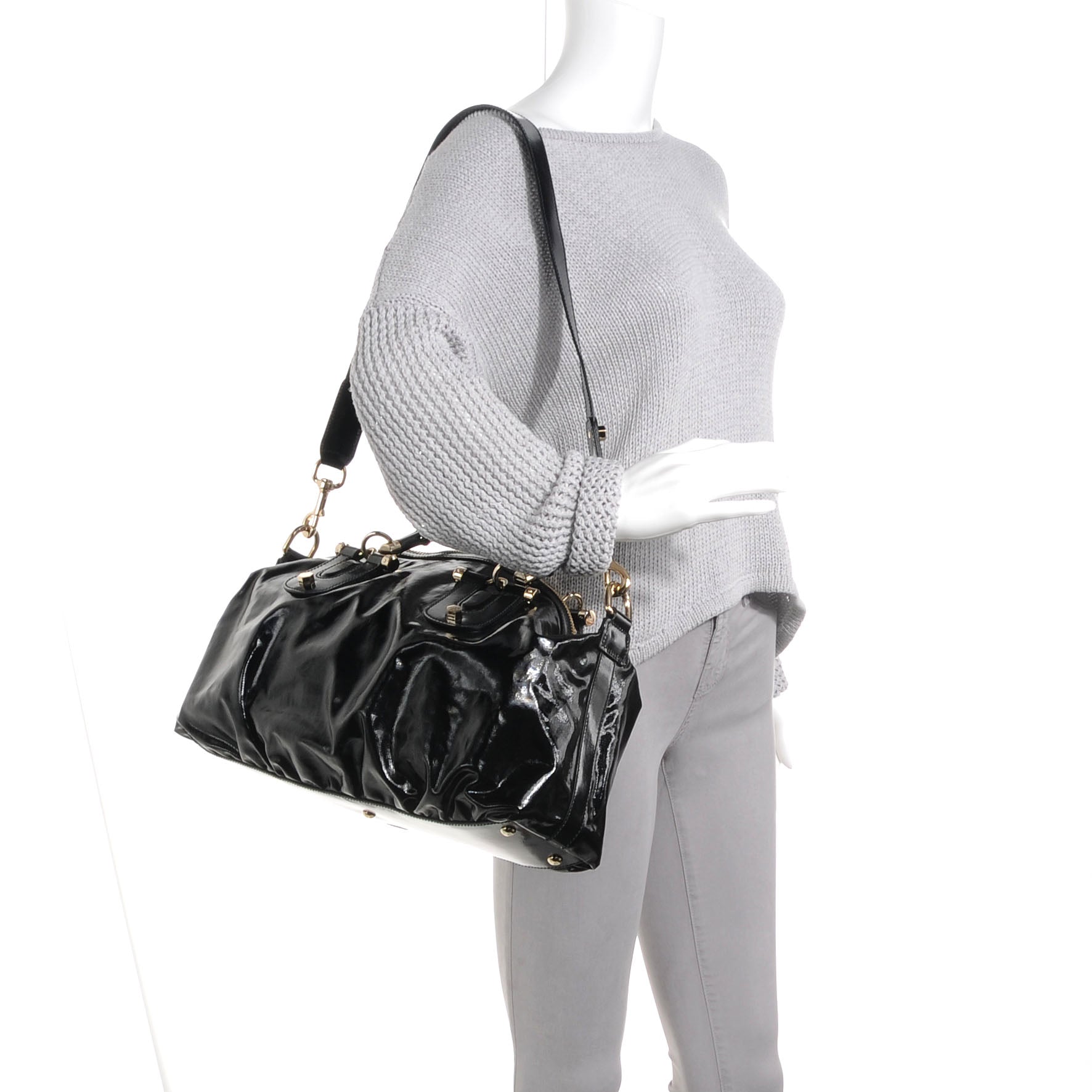 Gucci Dialux Pop Bamboo Top Handle Tote Black 2 of 7