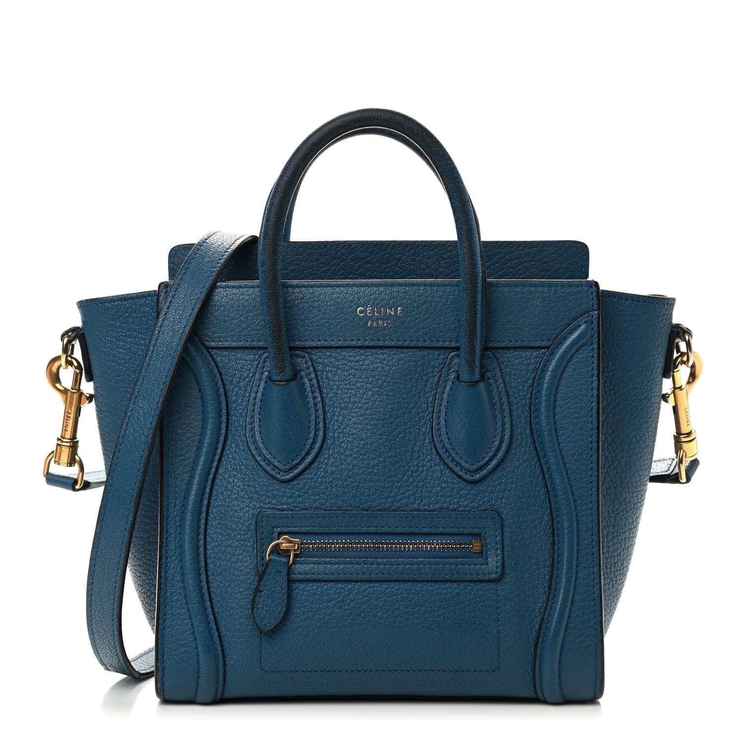 Celine Goatskin Nano Luggage Deepsea 1 of 13