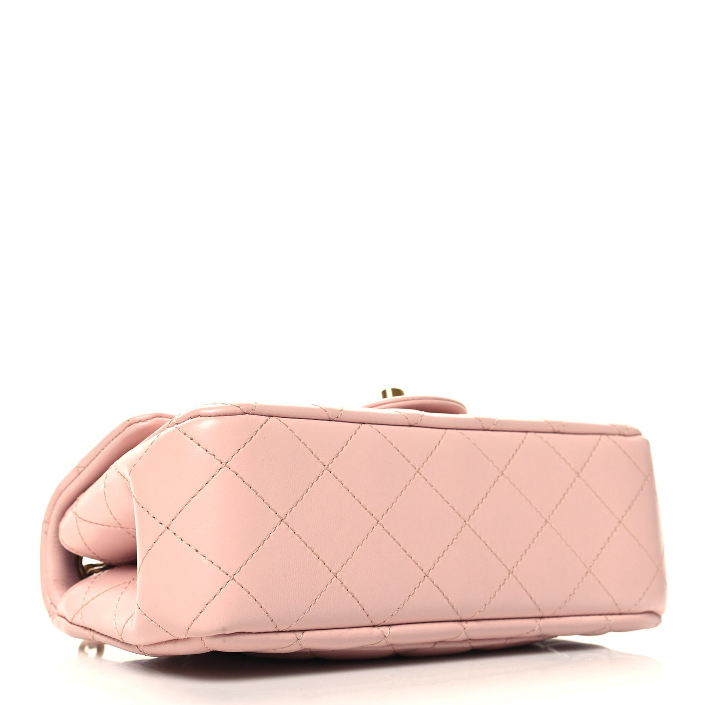 Lambskin Quilted Mini Rectangular Sweet Camellia Flap Light Pink