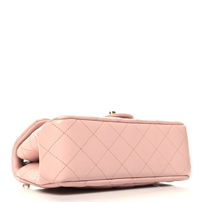 Chanel Lambskin Quilted Mini Rectangular Sweet Camellia Flap Light Pink 4 of 12