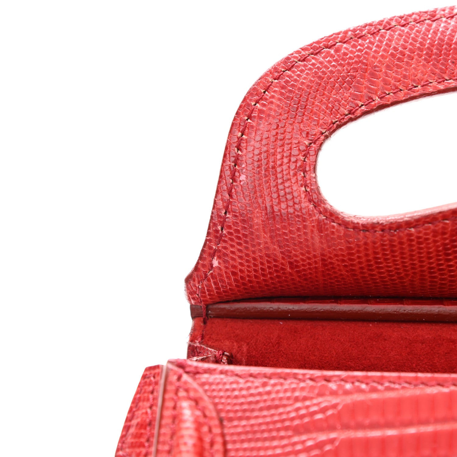Alexander McQueen Calfskin Lizard Embossed Mini Heroine Scarlet 11 of 14