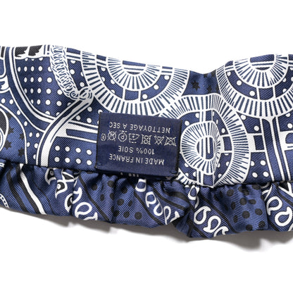 Hermes Eperon d'Or Bandana Ruffle Twilly Marine Fonce Black White 3 of 3
