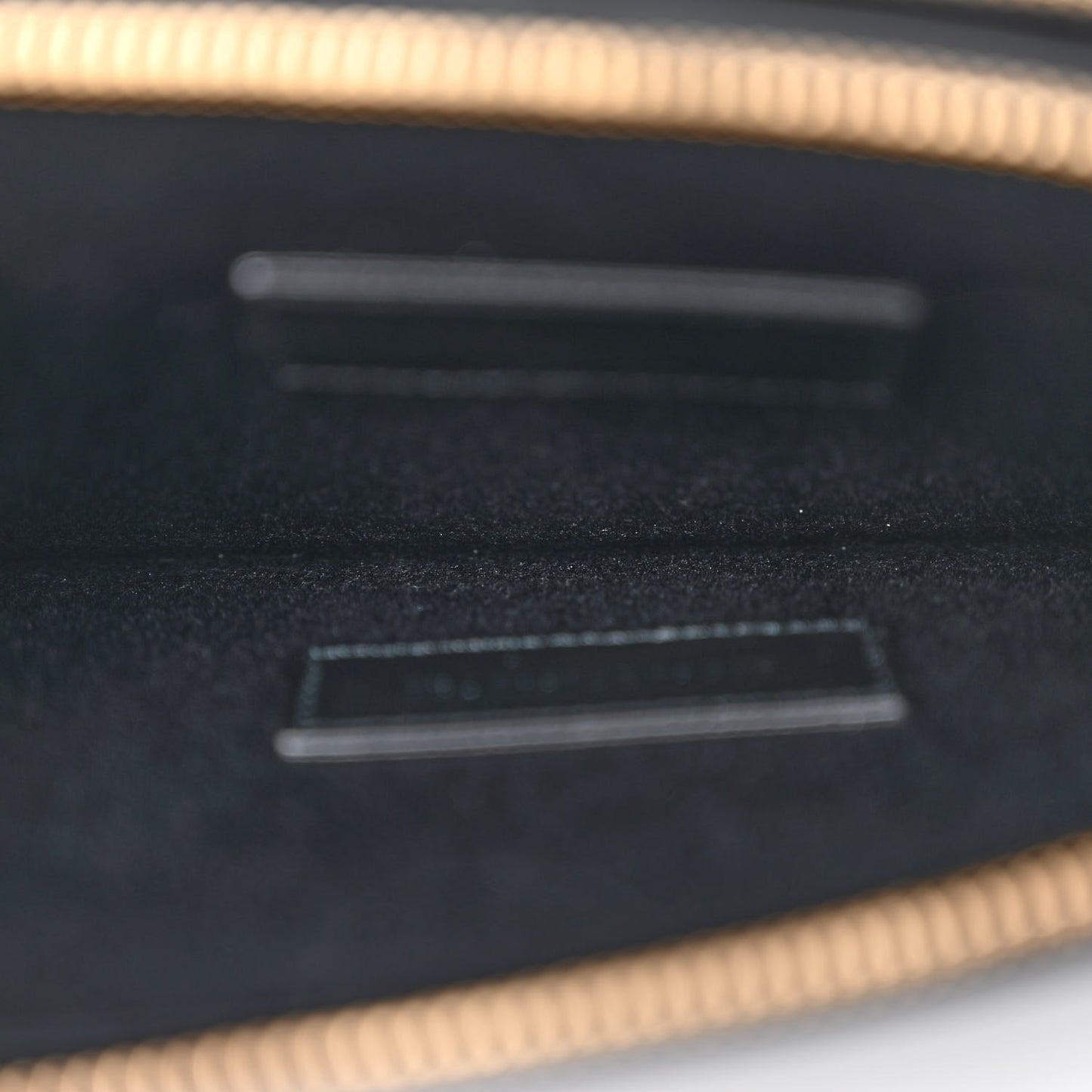 Calfskin Crocodile Embossed Double Pouch On Chain Black