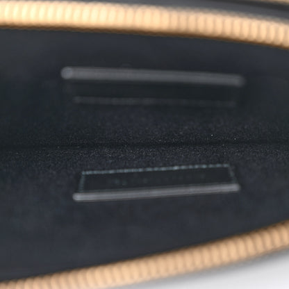 Saint Laurent Calfskin Crocodile Embossed Double Pouch On Chain Black 5 of 11