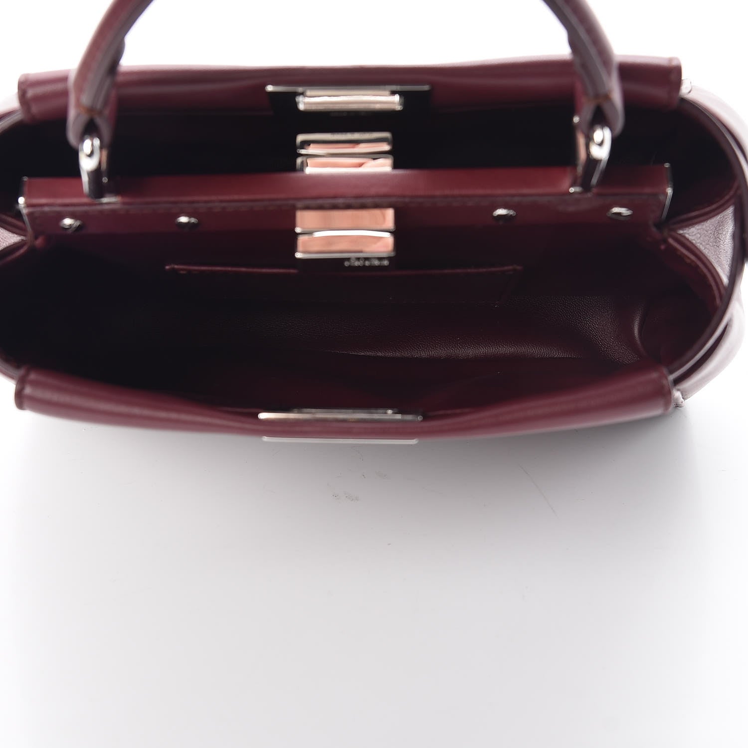 Fendi Nappa Mini Peekaboo Iconic Satchel Bordeaux 6 of 17