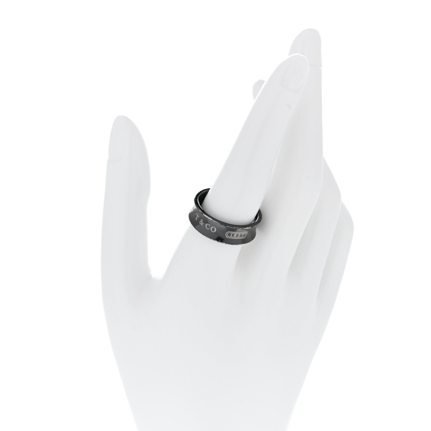 Tiffany Titanium 1837 Band Ring 58 8.5 2 of 4