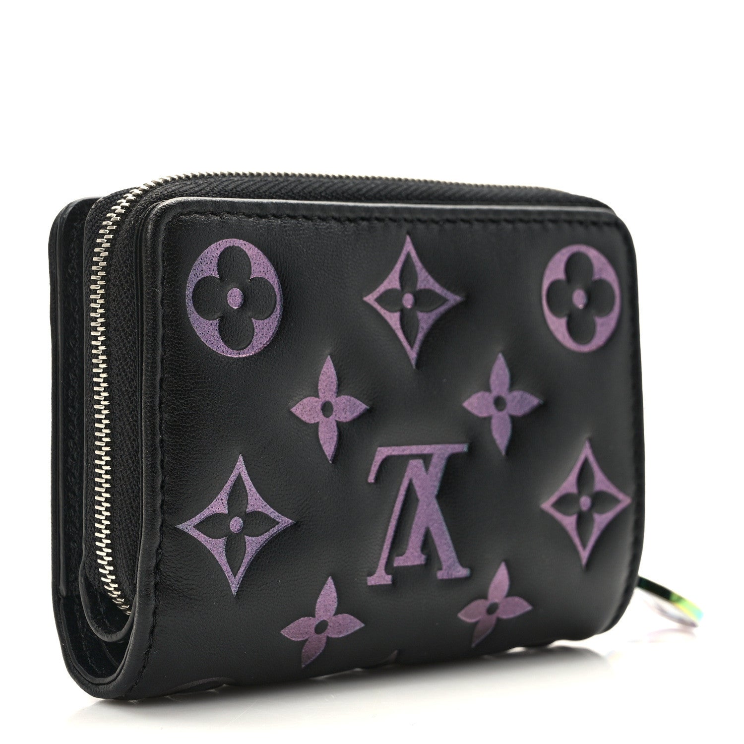 Louis Vuitton Lambskin Embossed Monogram Lou Coussin Wallet Black 3 of 7
