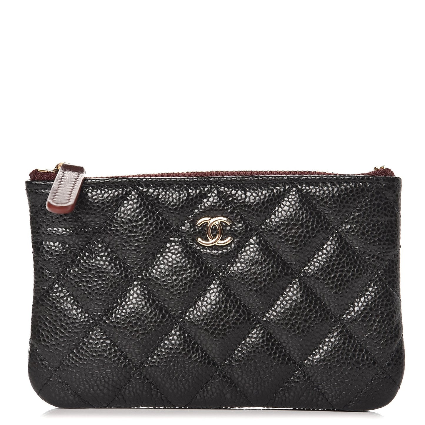 Caviar Quilted Small Cosmetic Case Black