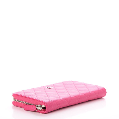 Chanel Caviar Quilted Large Gusset Zip Around Wallet Pink 4 of 9