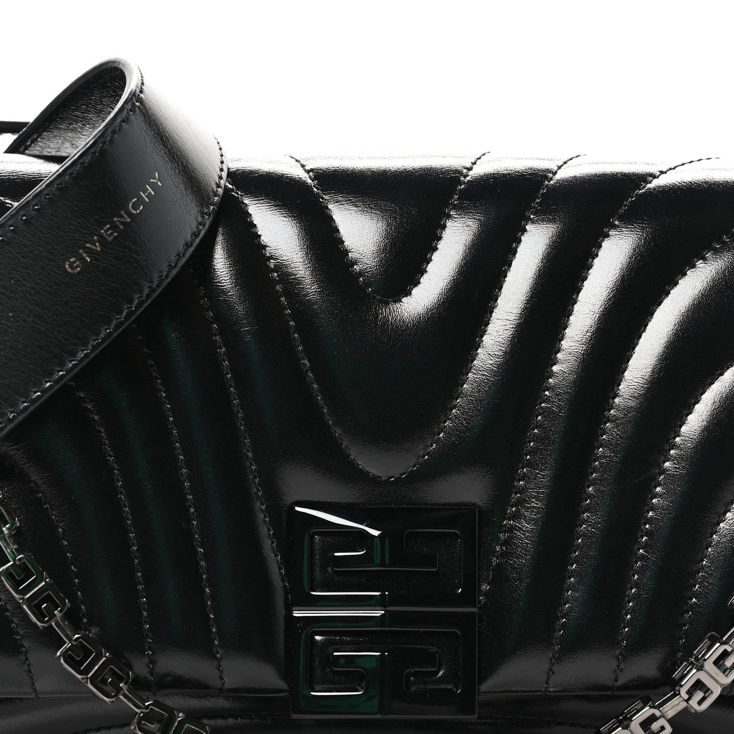 Givenchy Shiny Calfskin 4G Quilted Small Shoulder Bag Black 7 of 9