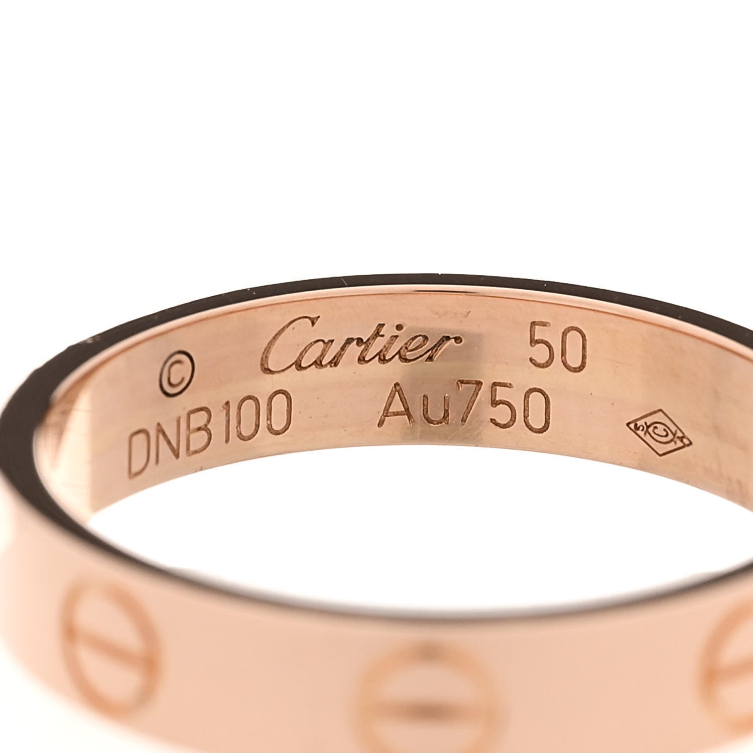 Cartier 18K Pink Gold 3.5mm LOVE Wedding Band Ring 50 5.25 4 of 5