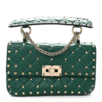 Valentino Garavani Nappa Small Rockstud Spike Shoulder Bag Gea Green 1 of 9