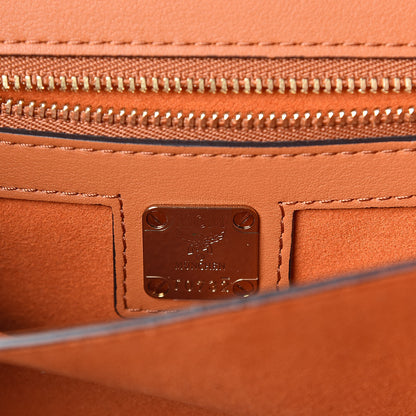 MCM Visetos Studded Small Patricia Crossbody Bag Cognac 6 of 8