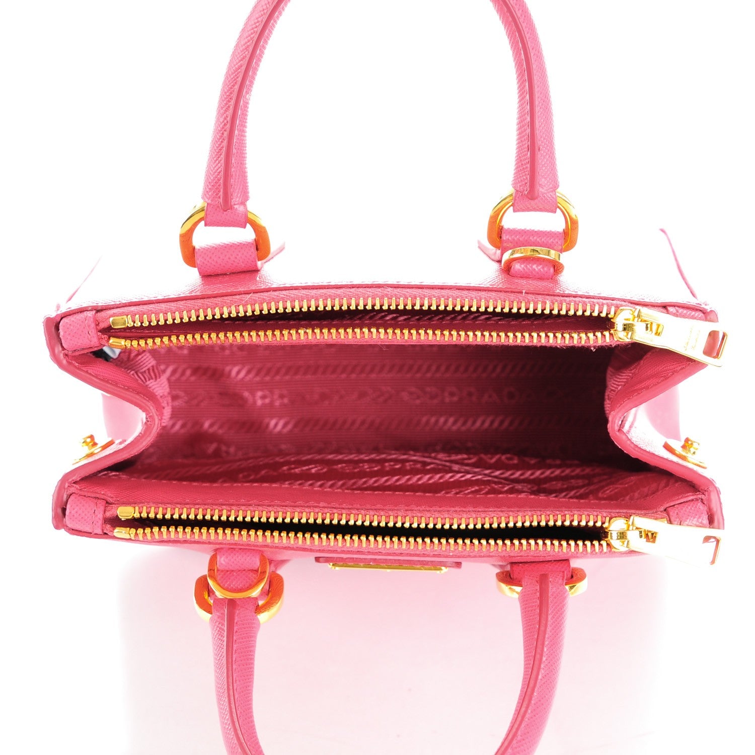 Prada Saffiano Mini Galleria Double Zip Tote Peonia 5 of 8