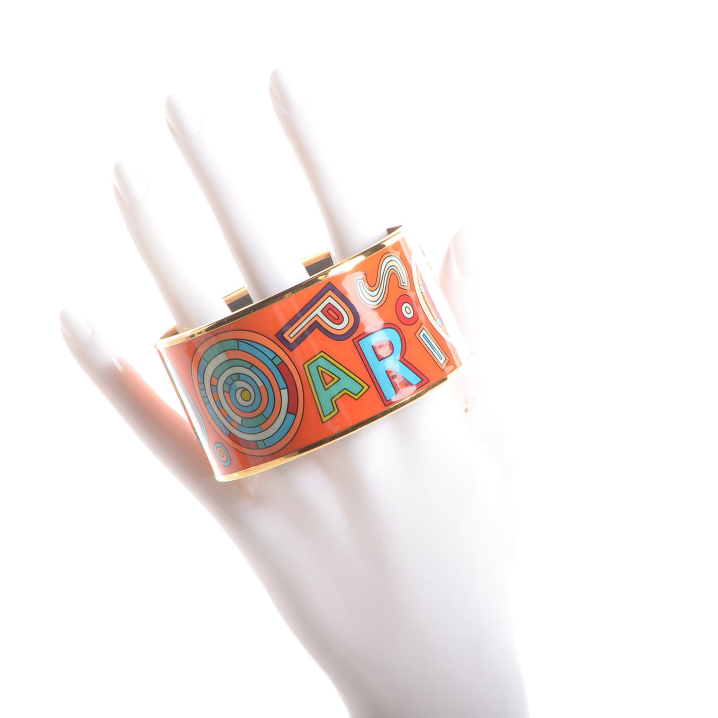 Enamel Printed Tohu Bohu Extra Wide Bracelet Orange 70