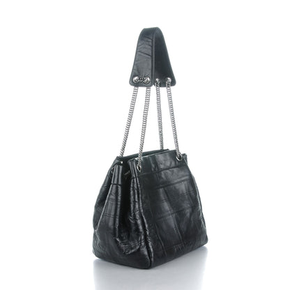 Chanel Lambskin Square Stitched Lax Accordion Shoulder Bag Black 3 of 7