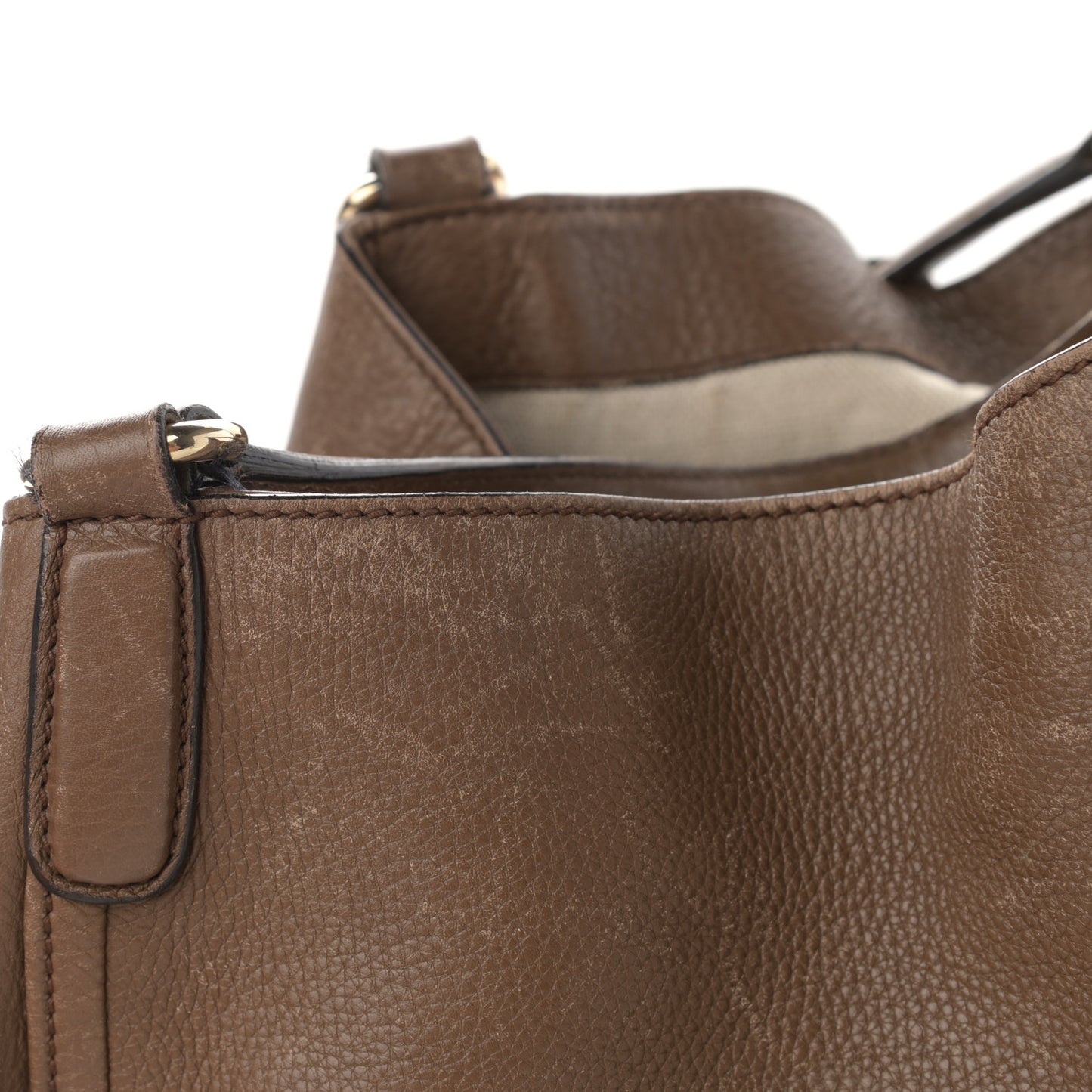 Pebbled Calfskin Medium Soho Shoulder Bag Brown