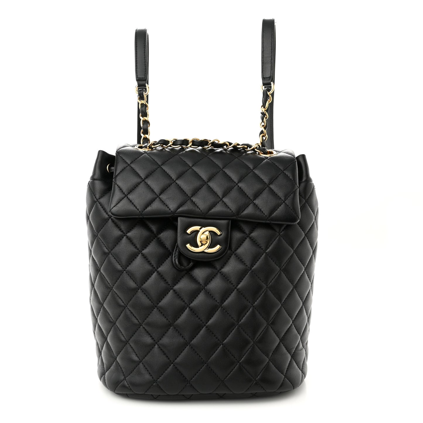 Lambskin Quilted Small Urban Spirit Backpack Black