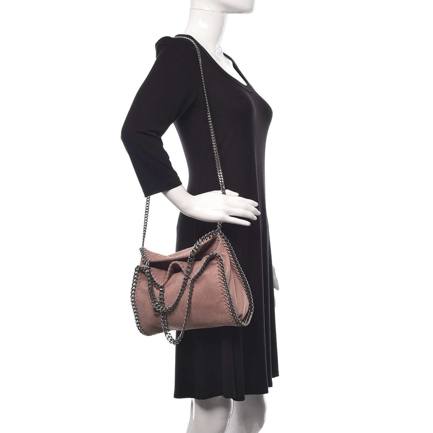 Shaggy Deer Mini Falabella Fold Over Tote Pink