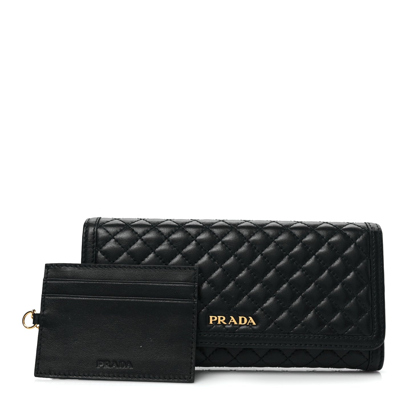 Soft Calfskin Quilted Continental Flap Wallet Black