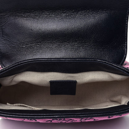 Gucci Monogram Multicolor Matelasse Diagonal Mini GG Marmont Top Handle Shoulder Bag Pink Blue 3 of 5