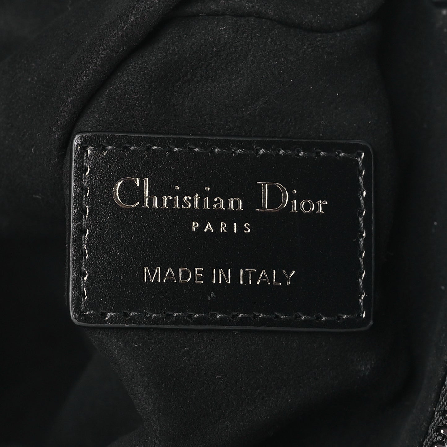Calfskin Macrocannage Mini Dior Caro Tulip Bag Black