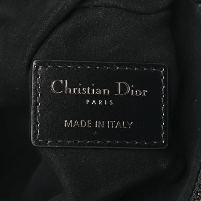 Christian Dior Calfskin Macrocannage Mini Dior Caro Tulip Bag Black 6 of 9